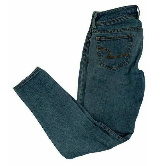 American Eagle Outfitters Womens Blue Stretch Skinny Leg Denim Jeans Size 2 - Picture 5 of 7